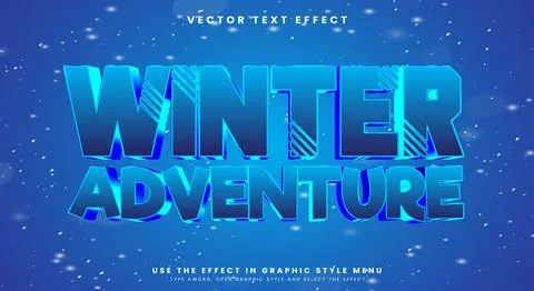 Winter Adventure editable text effect Stock Illustration