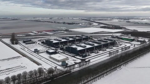 Winter Aerial Data Center Network Infrastructure 스톡 동영상 330184559