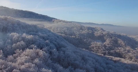 Winter Aerial Flight Over Mountain Carpathian, Ski Vacation Travel, Skiing 動画素材 82972376