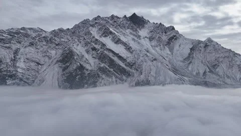 Winter Aerial Landscape of Skardu, Gilgit-Baltistan, Pakistan Stock Footage 345786540