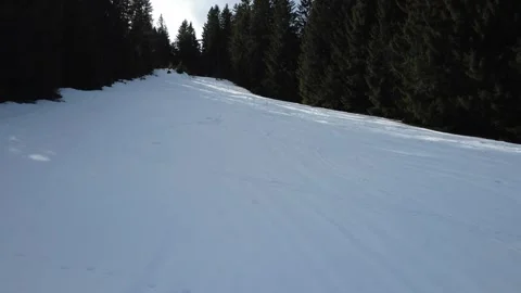 Winter aerial panorama of Black Forest with snow and blue sky Stock Footage 329937562