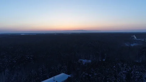 Winter aerial panoramic landscape Stock Footage 91621072