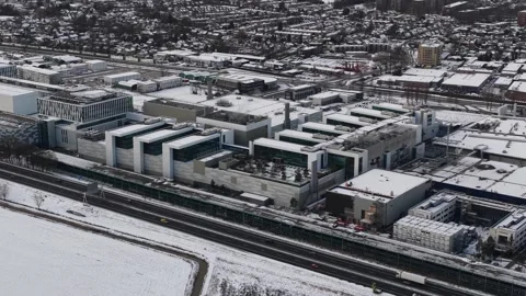Winter Aerial View of High Tech Semiconductor Facilities Stock-Footage 326217690