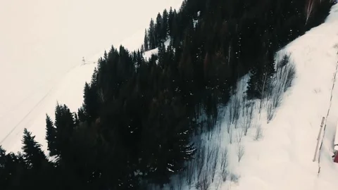 Winter aero frame, snow river and sunset 動画素材 133357294