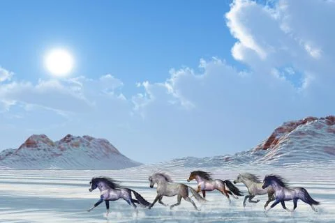 Winter afternoon Stock Illustration