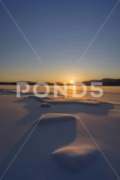 Winter afternoon at Mendenhall Lake,Juneau, Alaska, United States of America Stock Photos