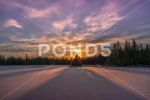 Winter afternoon at Mendenhall Lake,Juneau, Alaska, United States of America Stock Photos