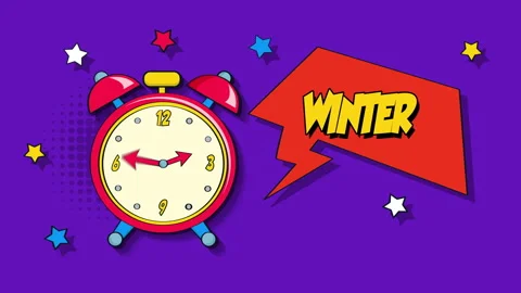 Winter - Alarm clock animation. Stock Footage 222011774