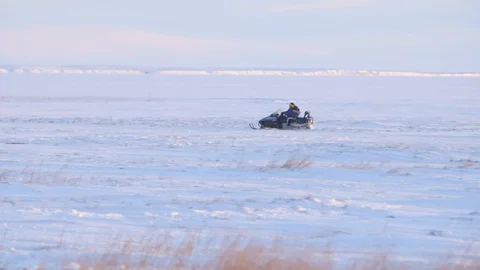 Winter in Alaska, snowmobile Stock Footage 118361312