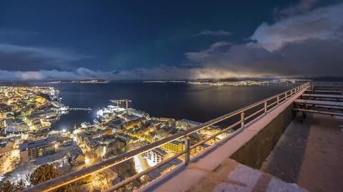 Winter Alesund city Stock Footage 87779081