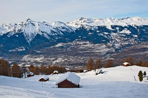Winter Alpine landscape Stock Photos
