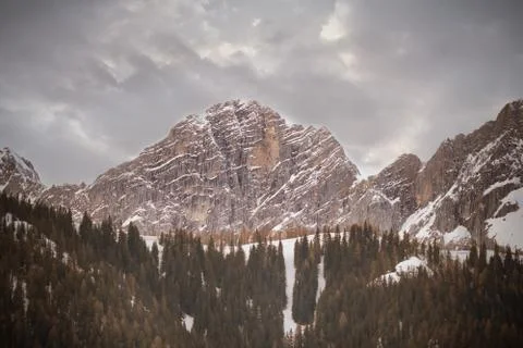 Winter alpine mountain landscape Stock Photos