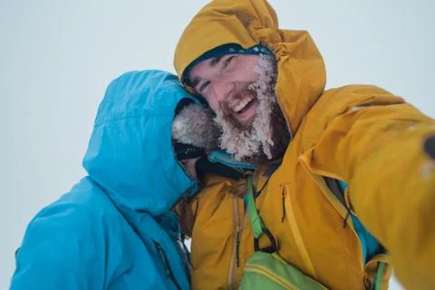 Winter alpine selfie Stock Photos