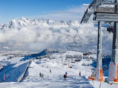 Winter in alps Stock Photos