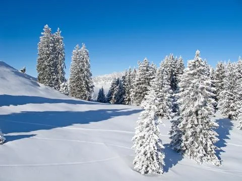 Winter in alps Stock Photos