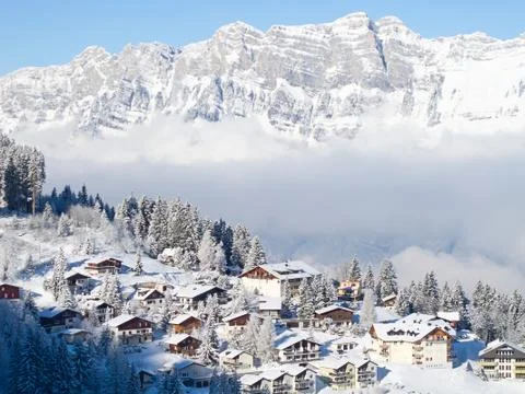 Winter in alps Stock Photos