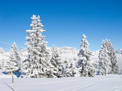 Winter in alps Stock Photos