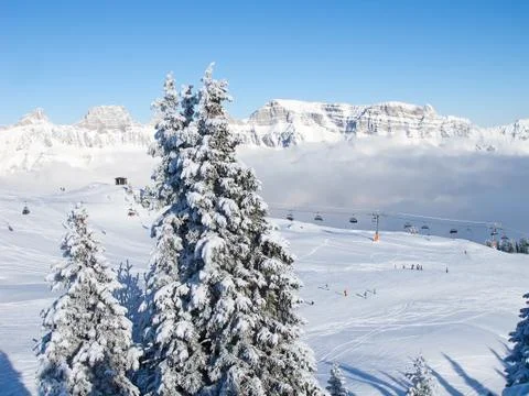 Winter in alps Stock Photos