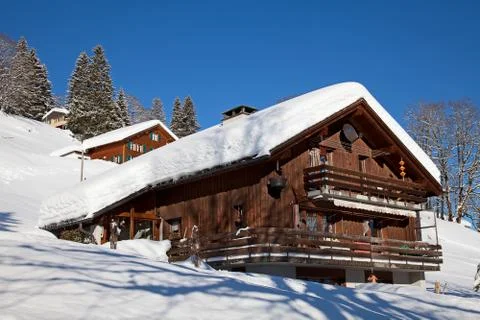 Winter in alps Stock Photos
