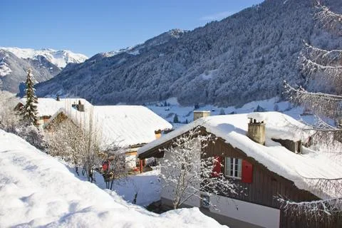 Winter in alps Stock Photos