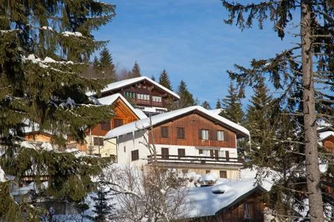 Winter in alps Stock-Fotos