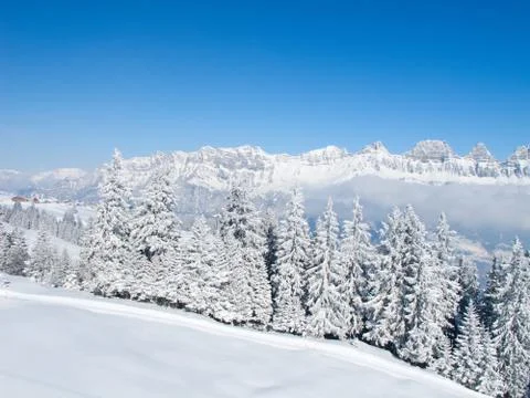 Winter in alps Stock-Fotos