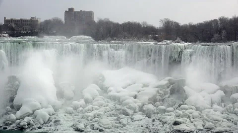 Winter at the American Falls Stock Footage 46240747