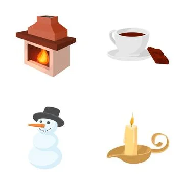 Winter and holidays icons creating cozy atmosphere Stock Illustration