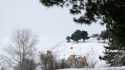 Winter and snow, landscape Stock Footage 85880943