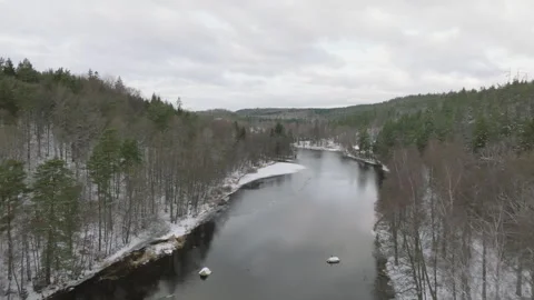 Winter and snow by a river Stock Footage 293693491