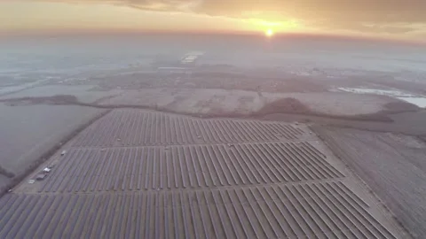 Winter and solar panels Stock Footage 171185876