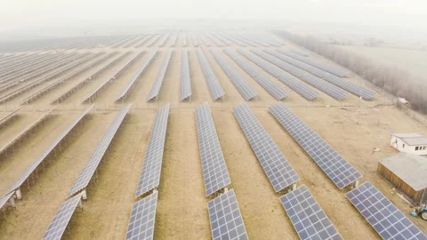 Winter and solar panels Stock Footage 171186314