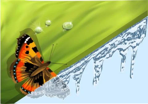 Winter and spring Stock Illustration