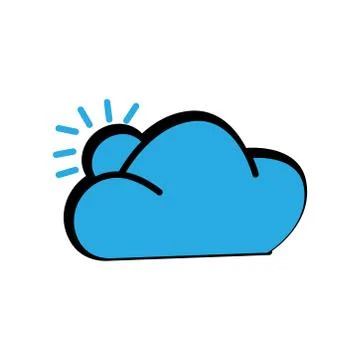 Winter and summer icon. cloud icon with sun. simple design editable. design v Stock Illustration