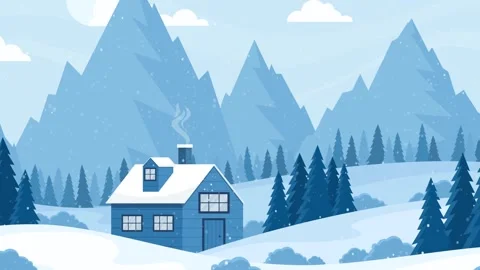 Winter Animated 4k Landscape Vidéo 305264181