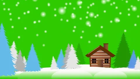 Winter animation on green screen | Stock Video | Pond5
