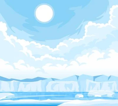Winter arctic ice landscape Stock Illustration