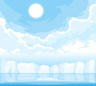 Winter arctic ice landscape Stock Illustration