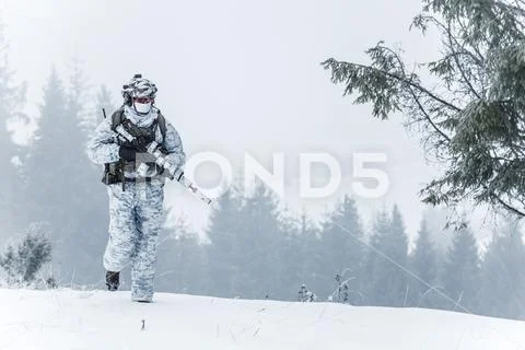Winter arctic warfare Stock Photos