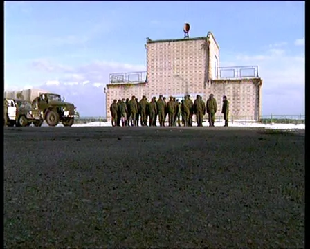 Winter. Army field camp Video stock 4886097