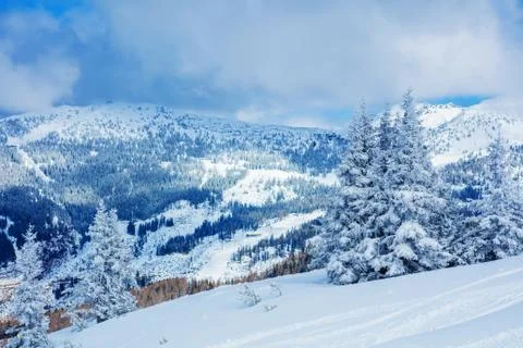Winter in the austrian alps 스톡 사진