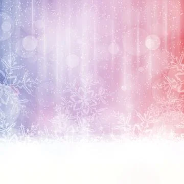 Winter backgound with snowflakes Stock Illustration