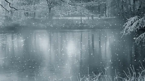 Winter Background And Falling Snow Stockbeeldmateriaal 98727673