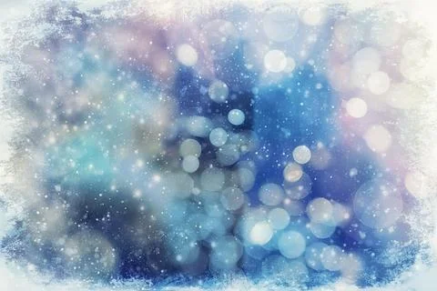 Winter background, blur and snowflake background Stock Illustration