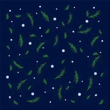 Winter background Christmas tree branches with snow. Vector background for the Stock Illustration