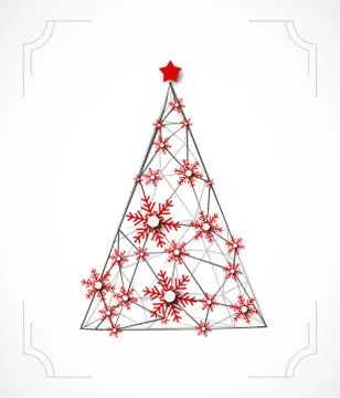 Winter background with Christmas tree. Stock Illustration