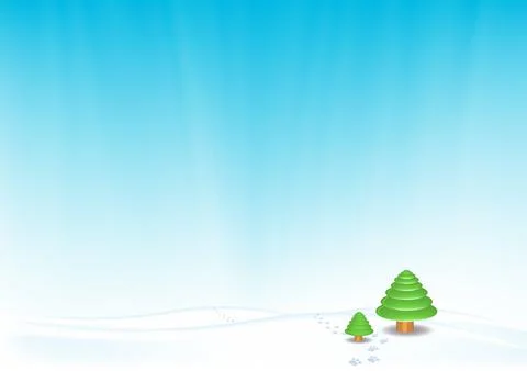 Winter background with christmas trees vector illustration Stock Illustration
