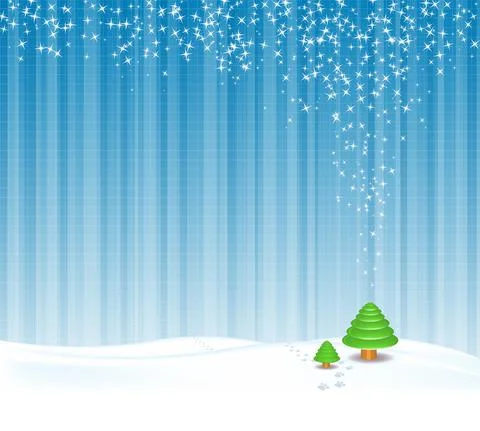 Winter background with christmas trees vector illustration Stock Illustration