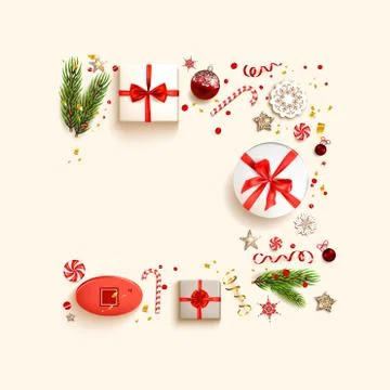 Winter background with decorations. Stock Illustration