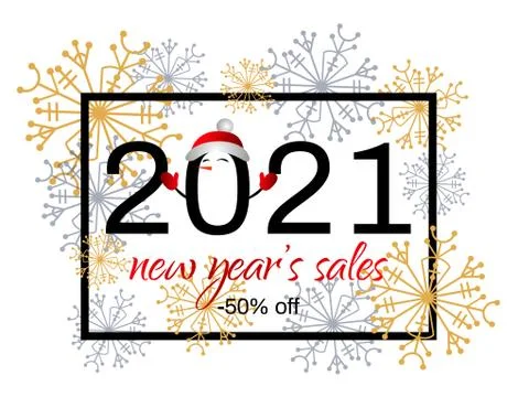 Winter background design 2021 with blue and beige snowflakes Stock Illustration